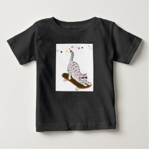 Katze mit dem Brett Baby T-shirt