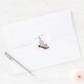 Katze mit dem Brett Runder Aufkleber (Umschlag)