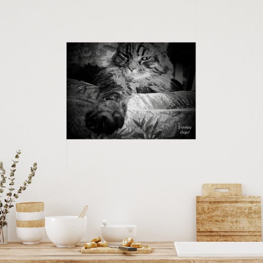 Katze mit dem Mittelkranz Poster (Küche)