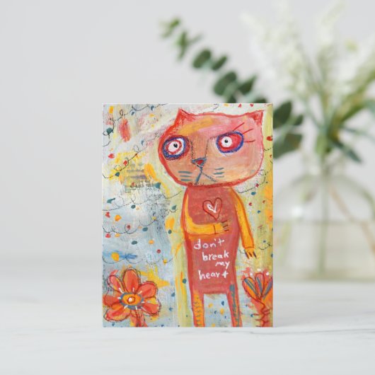 Katze mit dem Zauberherz Postkarte (Stehend Vorderseite)