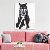 Katze mit der Kamera Leinwanddruck (Insitu (Wohnzimmer))