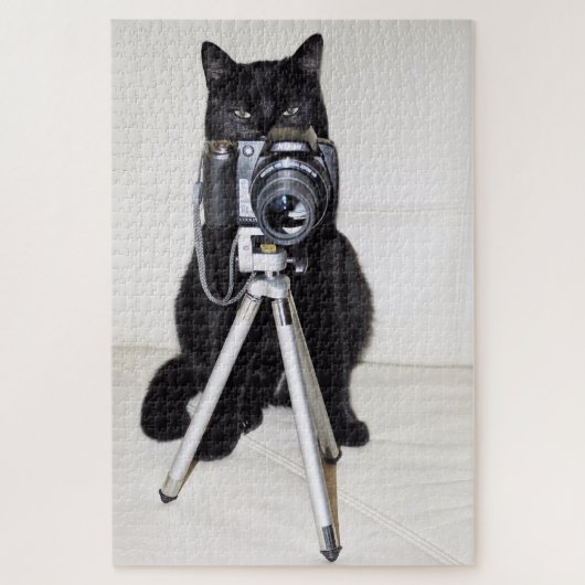 Katze mit der Kamera Puzzle (Vertikal)