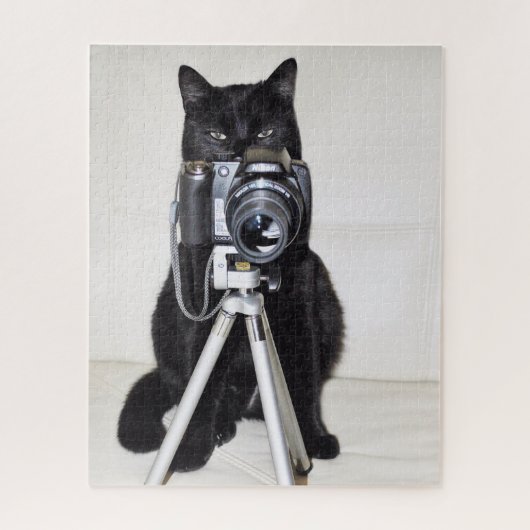 Katze mit der Kamera Puzzle (Vertikal)