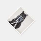 Katze mit der Kamera Serviette (Ecke)