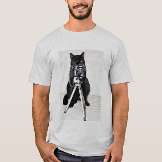 Katze mit der Kamera T-Shirt (Vorderseite)