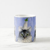 Katze mit der Lilien-Hut-Tasse Kaffeetasse (Mittel)