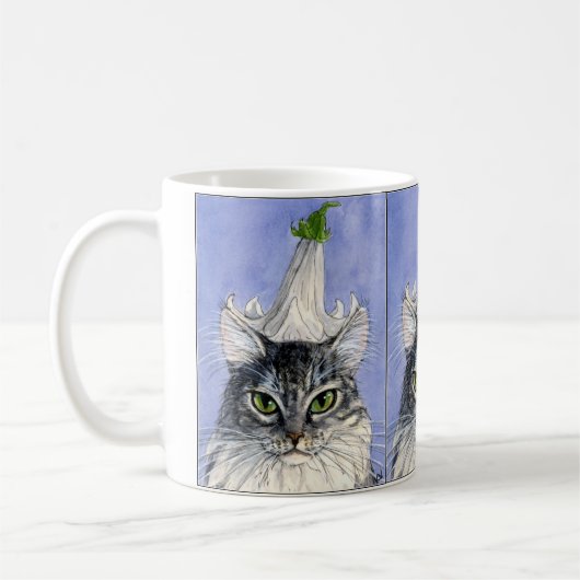 Katze mit der Lilien-Hut-Tasse Kaffeetasse (Links)