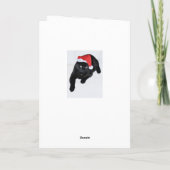 Katze mit der Roten Weihnachtsmannmütze Feiertagskarte (Rückseite)