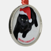 Katze mit der roten Weihnachtsmannmütze Ornament Aus Metall (Rechts)