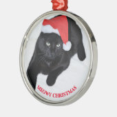 Katze mit der roten Weihnachtsmannmütze Ornament Aus Metall (Links)