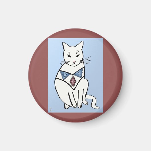 Katze mit Diamond Collar Magnet (Vorne)