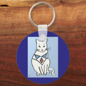 Katze mit Diamond Collar Schlüsselanhänger (Vorderseite)