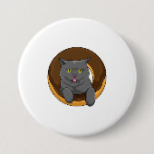 Katze mit Donut Button (Vorderseite)