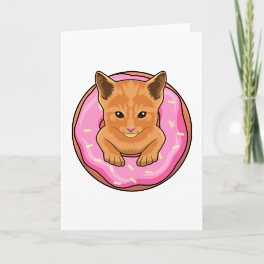 Katze mit Donut Karte (Vorderseite)