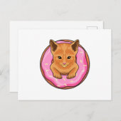 Katze mit Donut Postkarte (Vorne/Hinten)