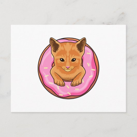 Katze mit Donut Postkarte (Vorderseite)