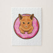 Katze mit Donut Puzzle (Vertikal)