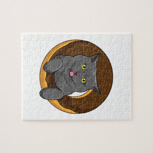 Katze mit Donut Puzzle (Horizontal)
