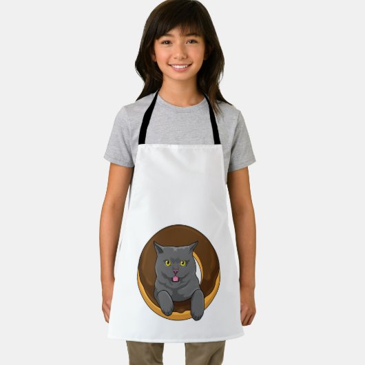 Katze mit Donut Schürze (Insitu)