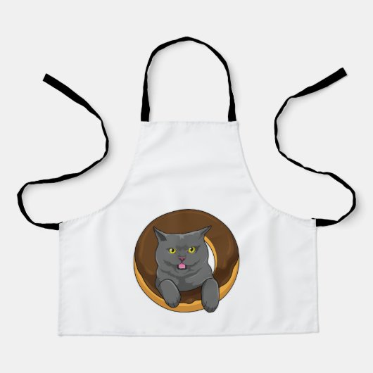 Katze mit Donut Schürze (Vorderseite)
