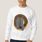 Katze mit Donut Sweatshirt (Vorderseite)