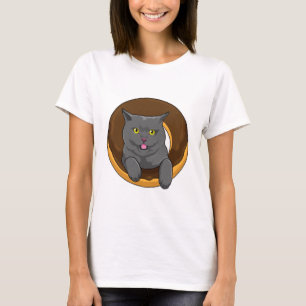Katze mit Donut T-Shirt