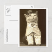 Katze mit einem Anzug und Hut! Postkarte (Vorne/Hinten)