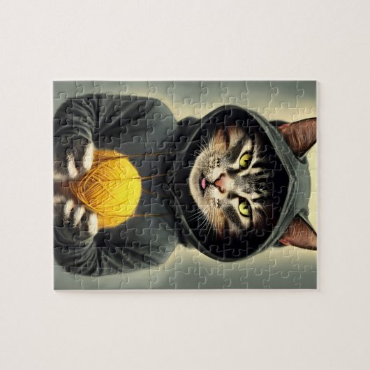 Katze mit einem Ball aus Garn Puzzle (Horizontal)