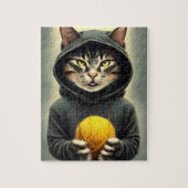 Katze mit einem Ball aus Garn Puzzle (Vertikal)