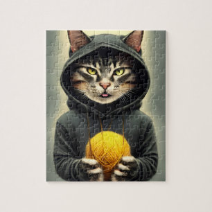 Katze mit einem Ball aus Garn Puzzle