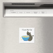 Katze mit einem Blue Food Disc Magnet (In Situ (Geschirrspüler))