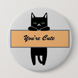Katze mit einem Button-Abzeichen Button