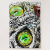 Katze mit einem Geschenk für grüne Augen Puzzle (Vertikal)