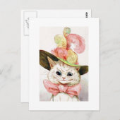 Katze mit einem Hut, Louis Wain Postkarte (Vorne/Hinten)