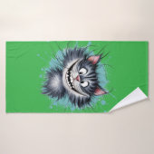 Katze mit einem Lächeln. Badehandtuch (Badehandtuch)