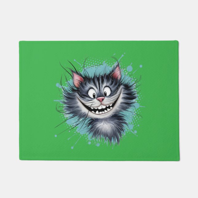 Katze mit einem Lächeln. Fußmatte (Vorderseite)