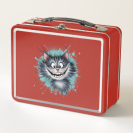 Katze mit einem Lächeln. Metall Brotdose