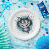 Katze mit einem Lächeln. Pappteller (Party)