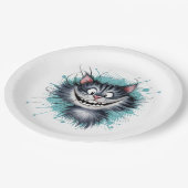 Katze mit einem Lächeln. Pappteller (Schrägansicht)