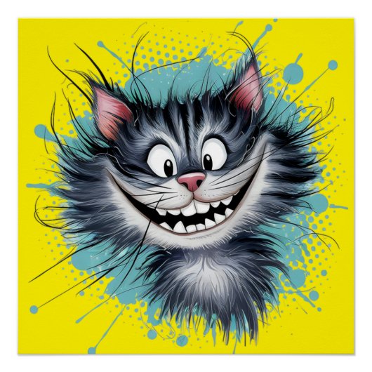 Katze mit einem Lächeln. Poster (Vorderseite)