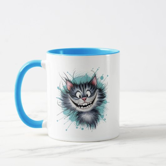 Katze mit einem Lächeln. Tasse (Links)