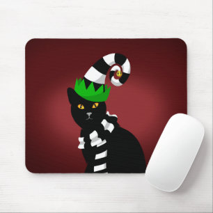 Katze mit einem lustigen Hut und Scarf Mousepad
