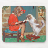 Katze mit einem Mädchen, Jessie Willcox Smith Mousepad (Vorne)