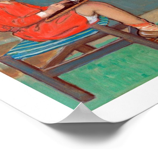 Katze mit einem Mädchen, Jessie Willcox Smith Poster (Ecke)