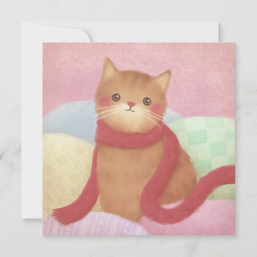 Katze mit einem roten Skarabäus Dankeskarte (Vorderseite)