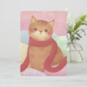 Katze mit einem roten Skarabäus Einladung (Stehend Vorderseite)