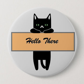 Katze mit einem Schild Button Badge
