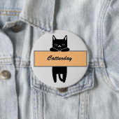 Katze mit einem Schild Button Badge (Beispiel)