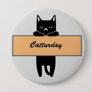 Katze mit einem Schild Button Badge