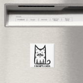 Katze mit einem Stilftigen Schnurrbart, Herzkatzen Magnet (In Situ (Geschirrspüler))